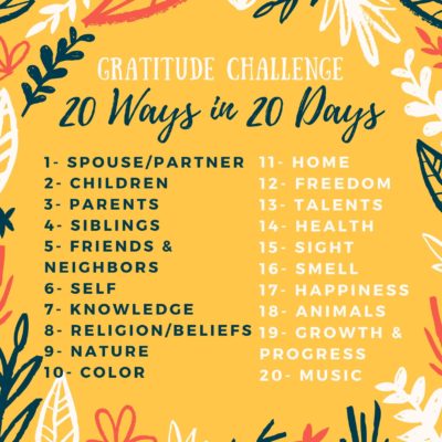 Gratitude Challenge: Twenty Ways in Twenty Days